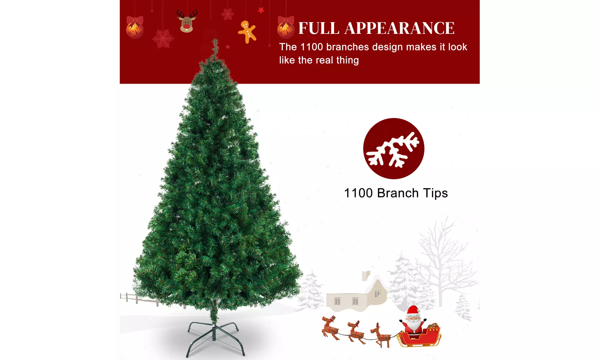 Alightup 7ft 1334 Branch Christmas Tree