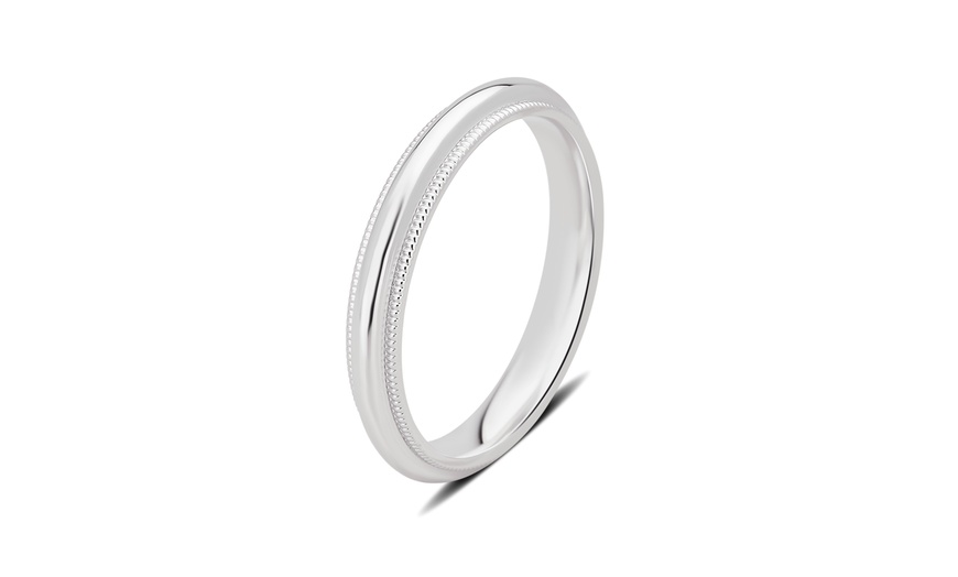 Image 5: Unisex 3 MM - 6 MM 14K Solid Gold Charming Milgrain Wedding Band By L'Artiste