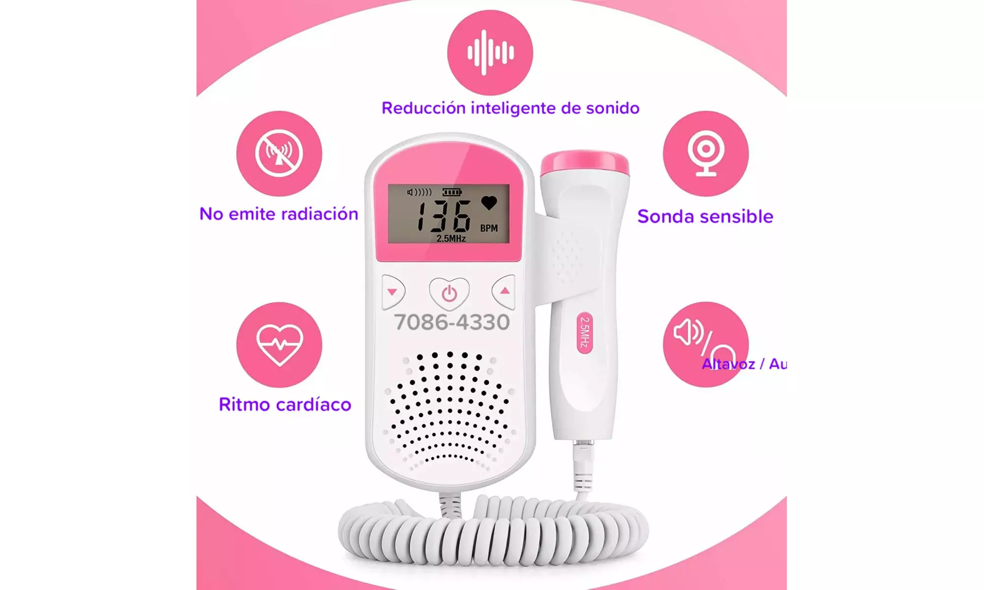 ROVO Fetal Monitor,Baby Heartbeat Monitor Pregnancy Doppler for New Mom Use 