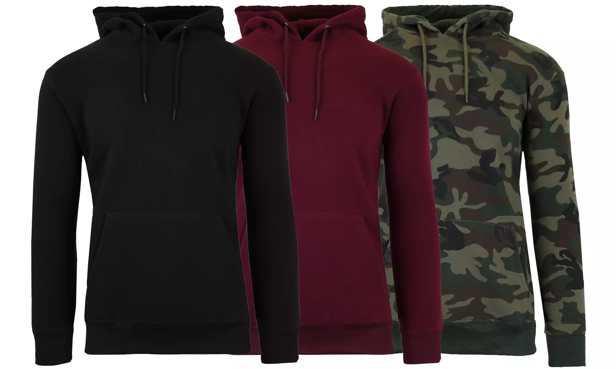 3-Pack Men's Classic Fleece Pullover Hoodie (Sizes, S-2XL)