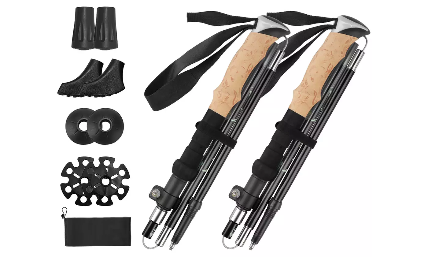 LakeForest Pack of Two Aluminum Adjustable Trekking Poles