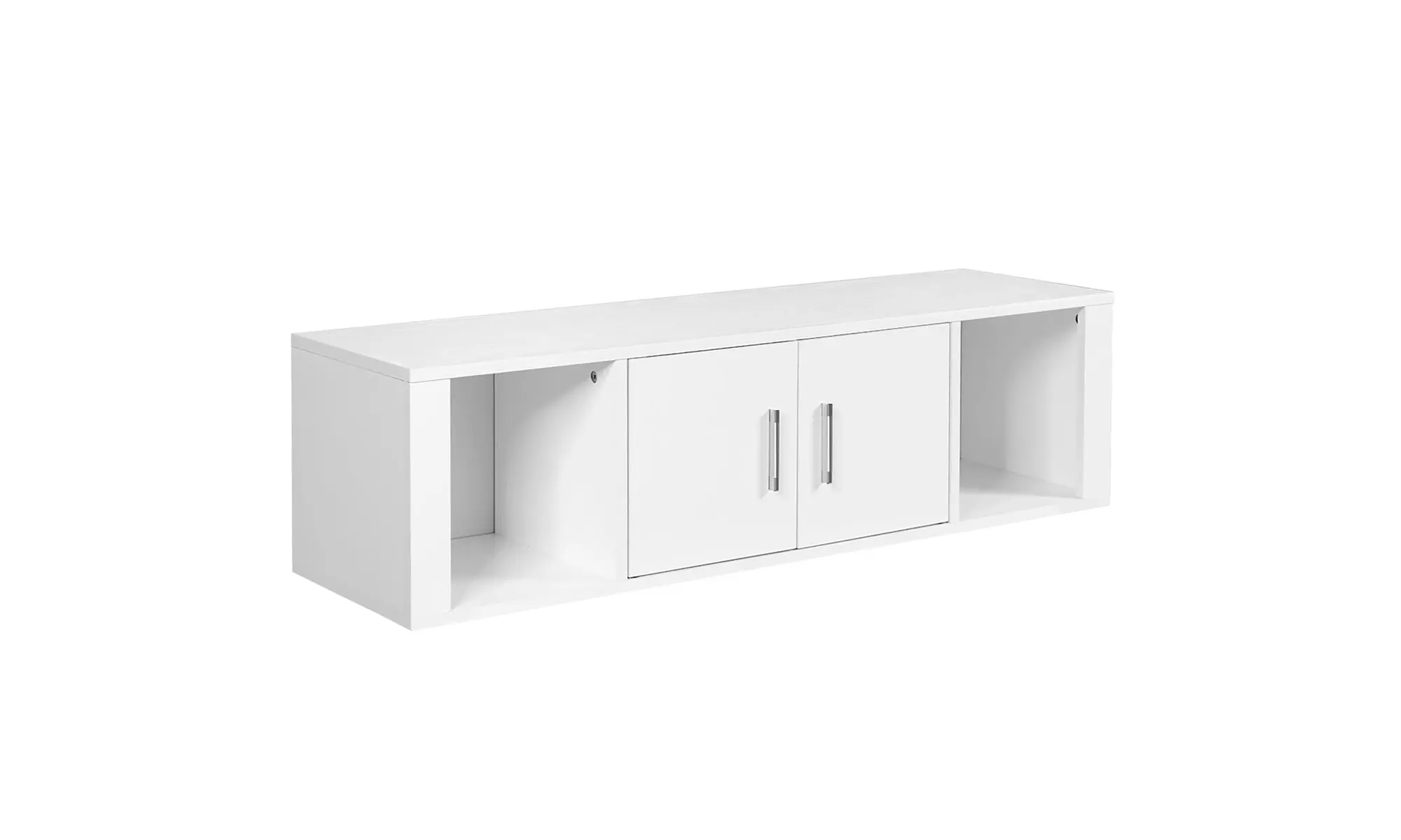Costway Wall Mounted Floating Media Storage Cabinet Hanging Desk Hutch White - Primary Image