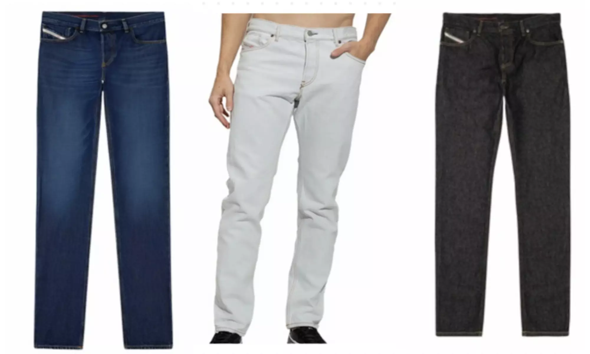 Diesel Men's Slim Fit Straight-Leg Denim Jeans- 3 Washes 1 Style