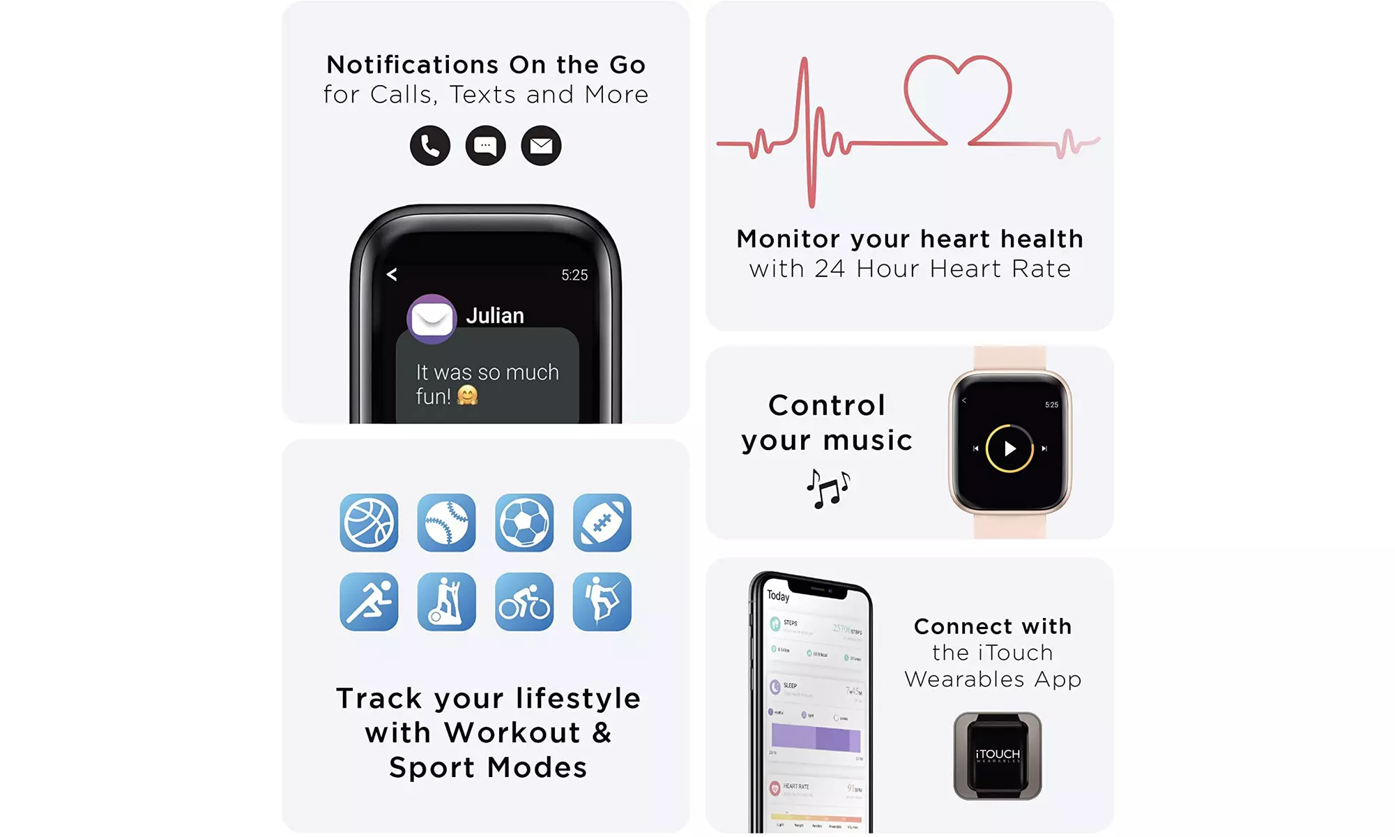 iTouch Air 3 Smartwatch w Mesh Strap Compat w iOS & Android 40mm - Second Medium