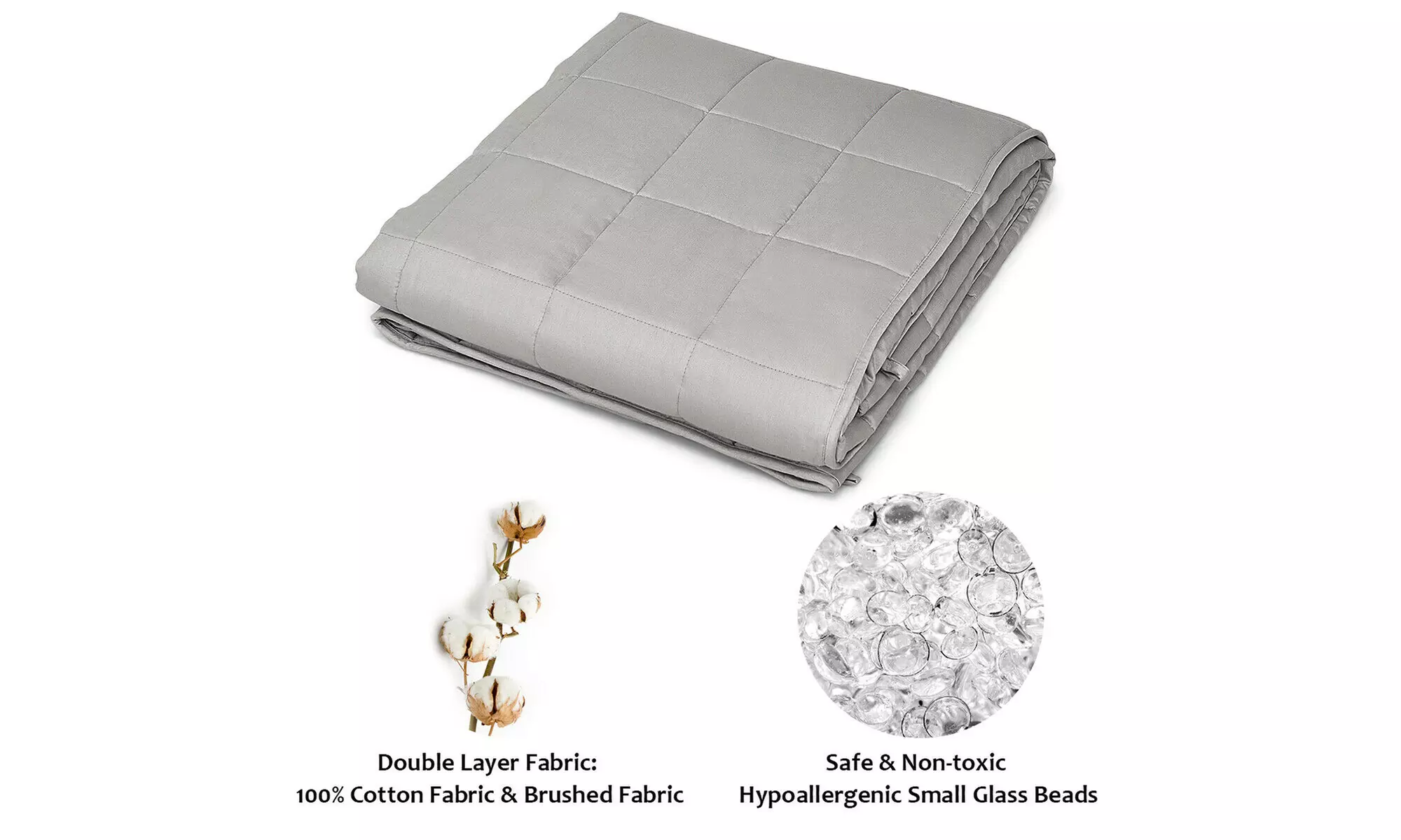Costway 7-25 lbs Weighted Blankets Multi Size 100% Cotton w/ Glass Beads 2 color