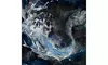 SMOKEY BLUE ARTIST ENHANCED WALL ART WITH HIGH GLOSS 32"x32"