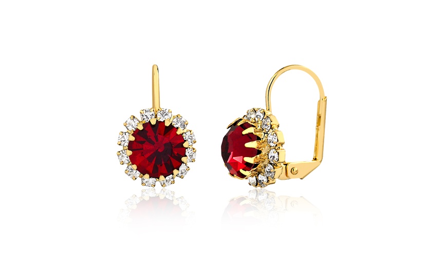 gold plated ruby earrings