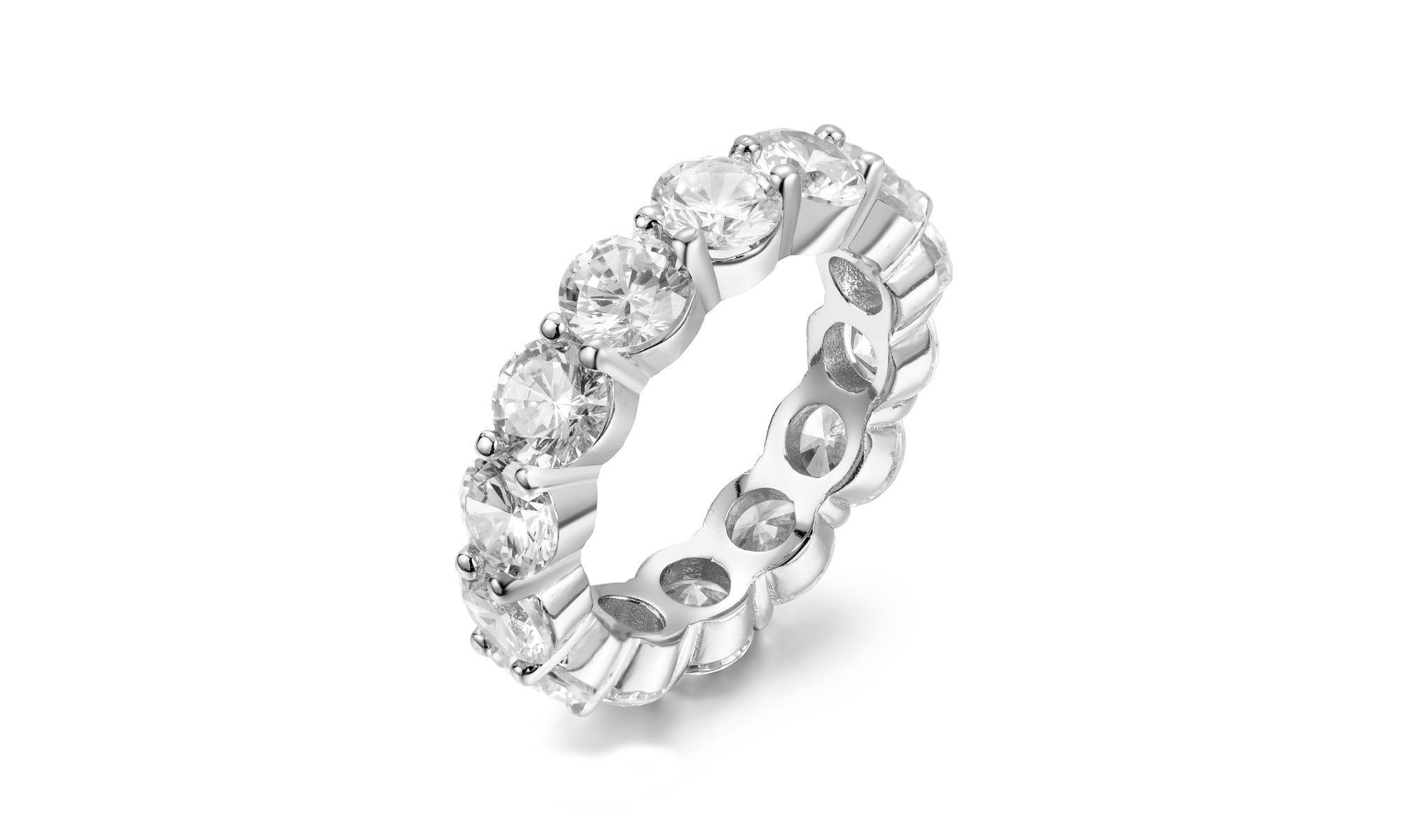 Luxury Cubic Zirconia Eternity Ring Collection in Sterling Silver 