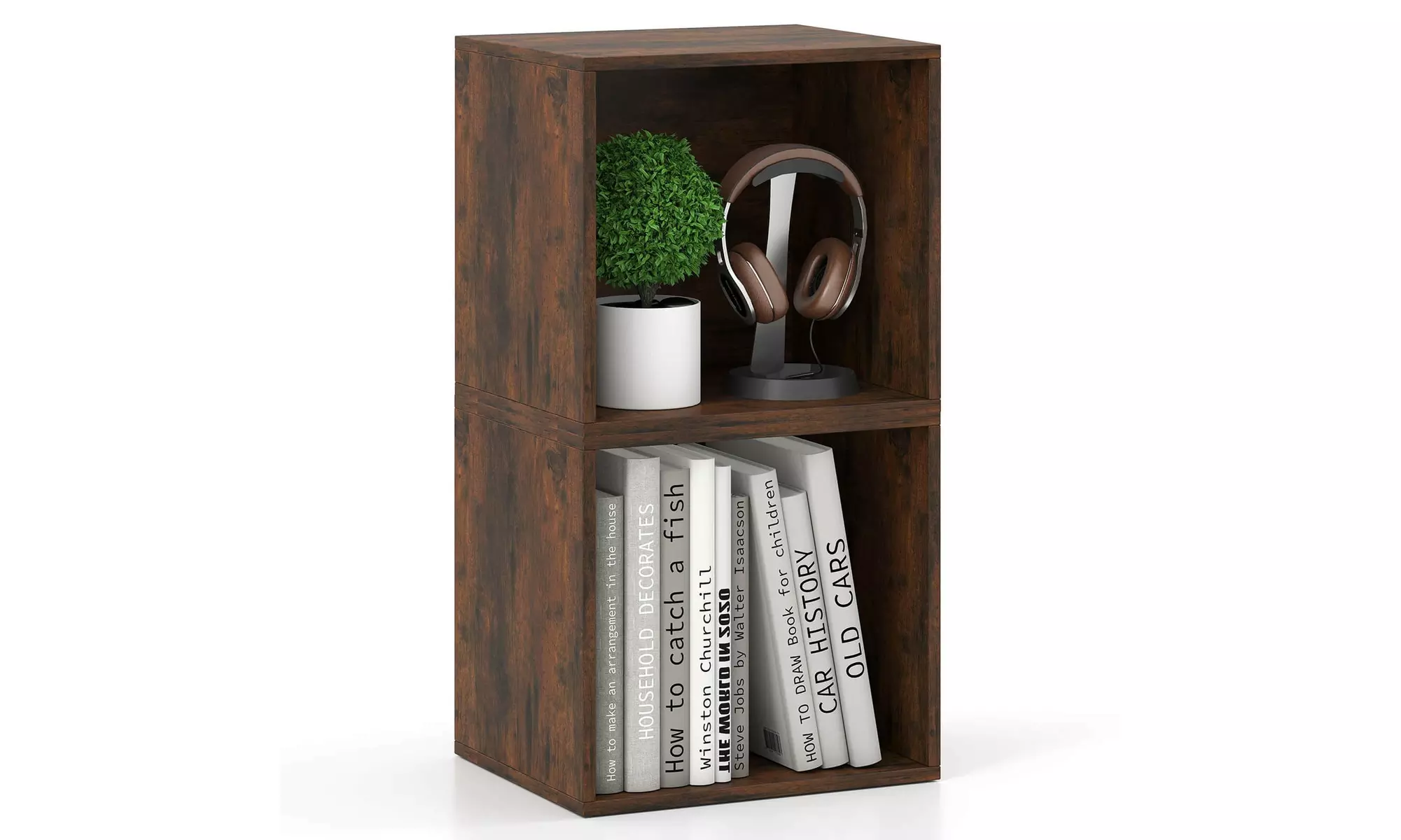 Costway Cube Storage Organizer Stackable Open Book Shelf for Small Space Storage