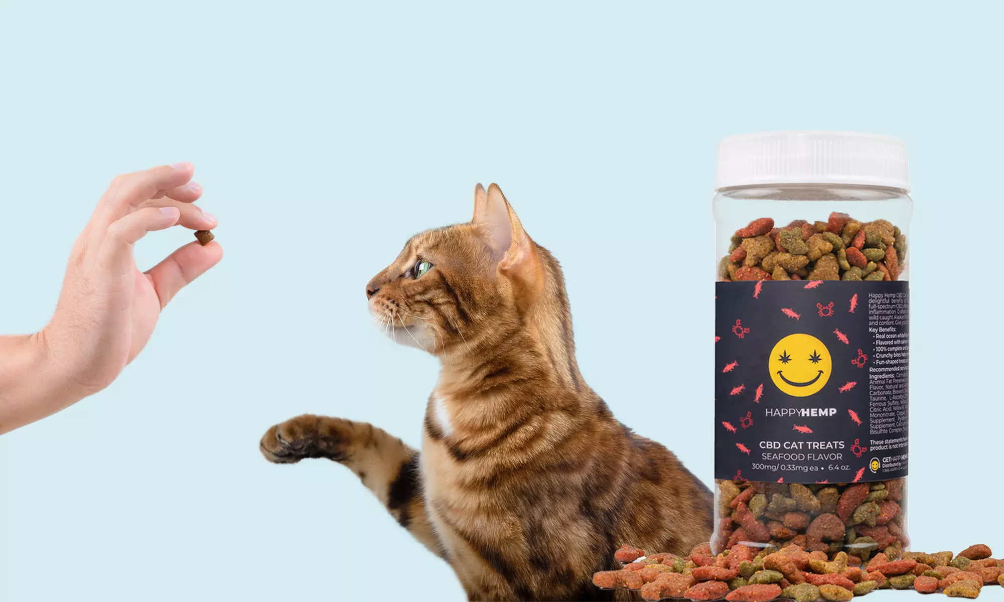 CBD Cat Treats - Seafood Flavor - 300mg Full Spectrum CBD from Happy Hemp