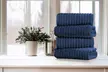 Bibb Home 4 Pack Ribbed Egyptian Cotton Bath Towel Set - Second Medium
