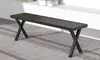 Costway 54 Inch Patio Metal Bench with Slatted Seat and X Legs Backless Loveseat