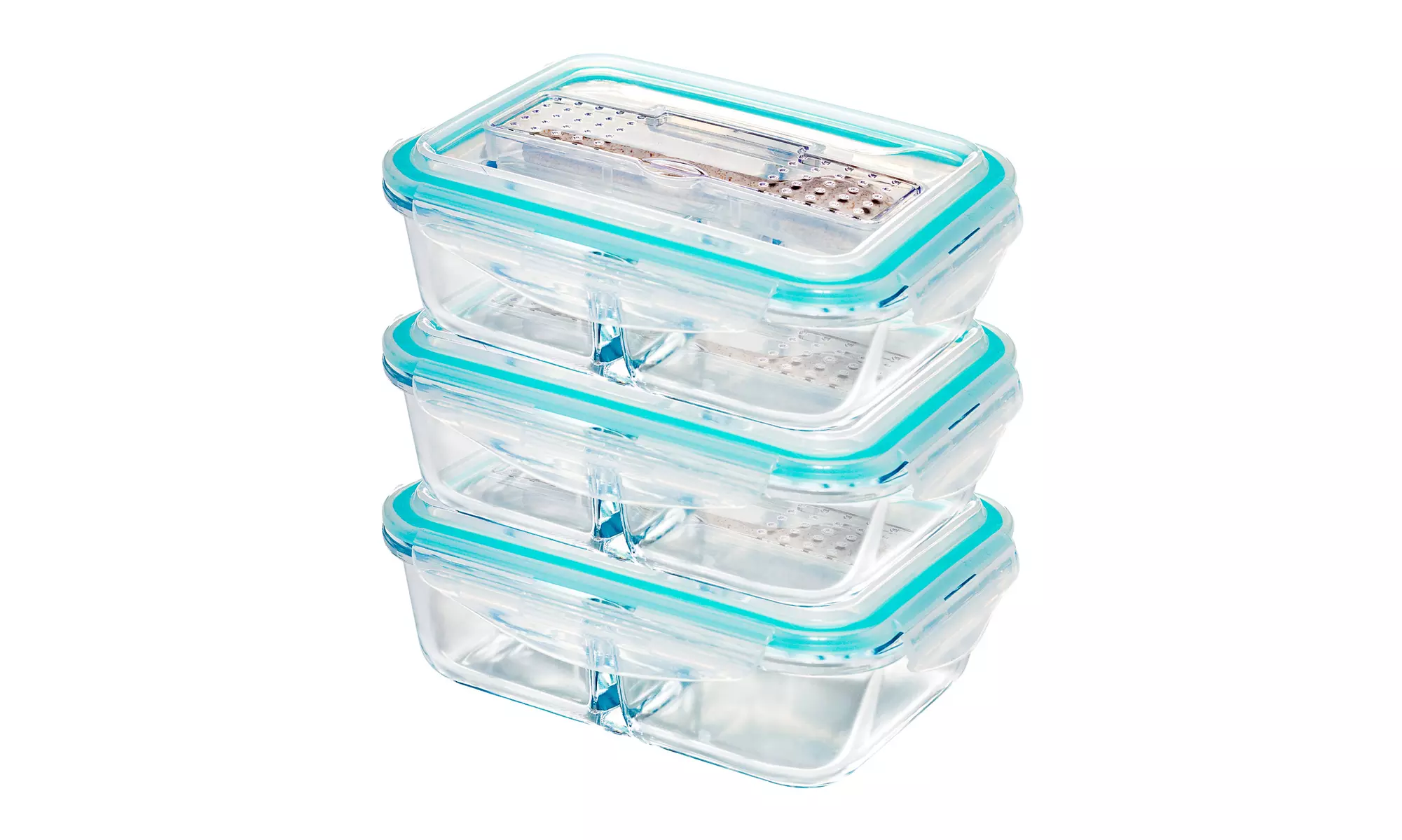 Borosilicate Glass Meal Prep Containers with Snap Locking Lids (1-3or 5 Pack)