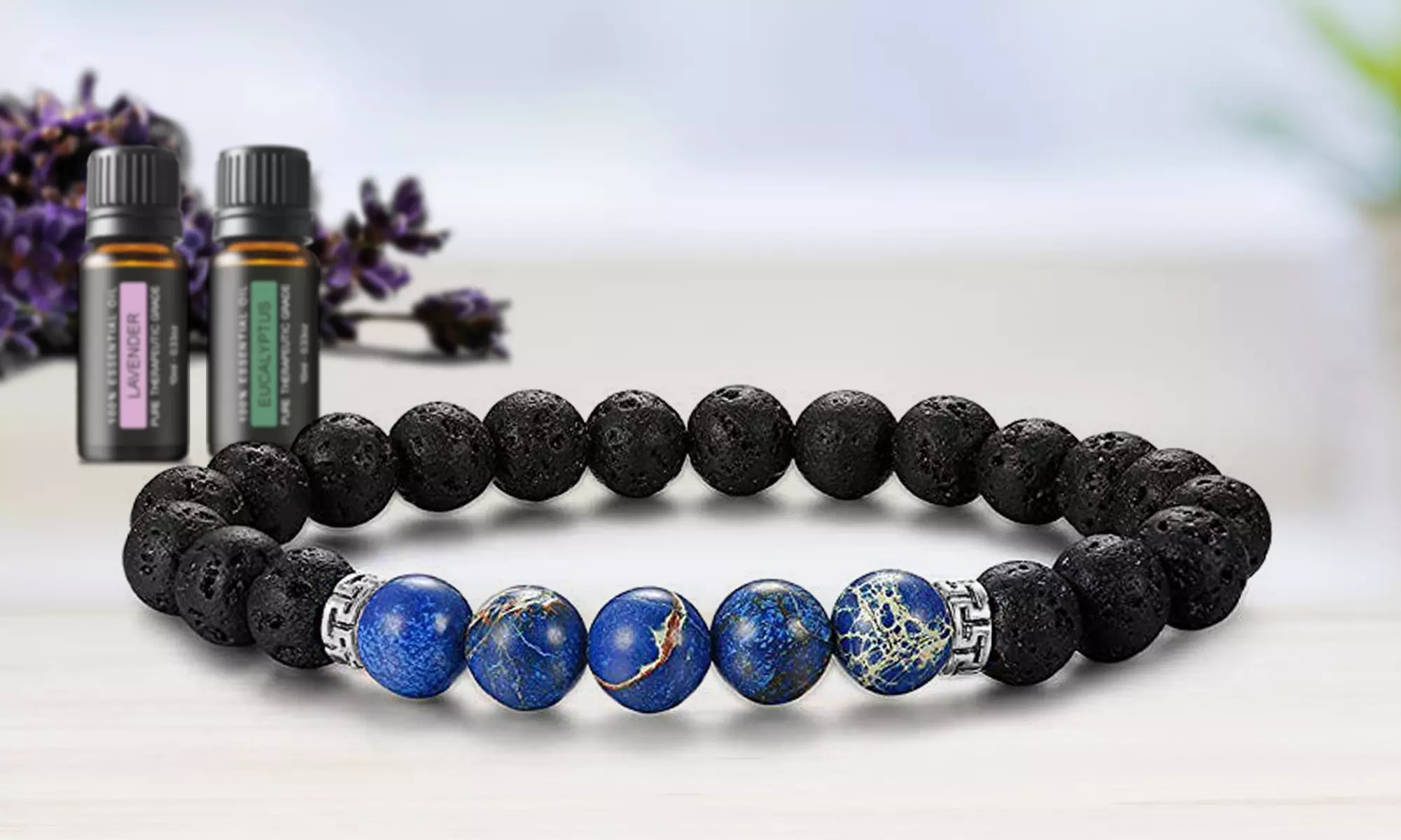 Natural Agate Diffuser Bracelet with Optional Essential Oils
