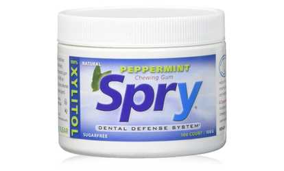 Spry Peppermint Chewing Gum, 100 Count