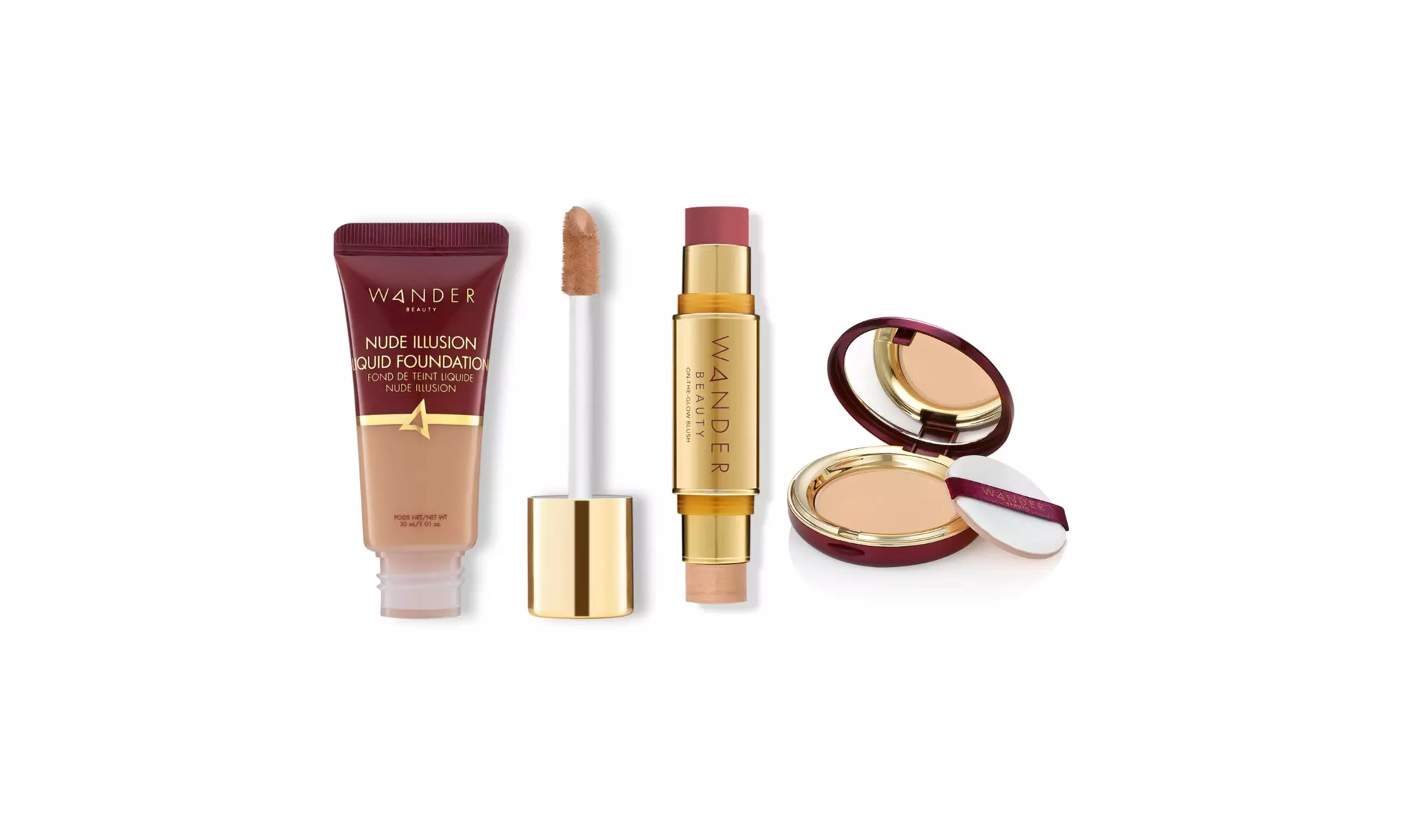 Wander Beauty On-The-Glow Blush and Illuminator (Berry Whisper/Nude Glow) Bundle - Primary Image