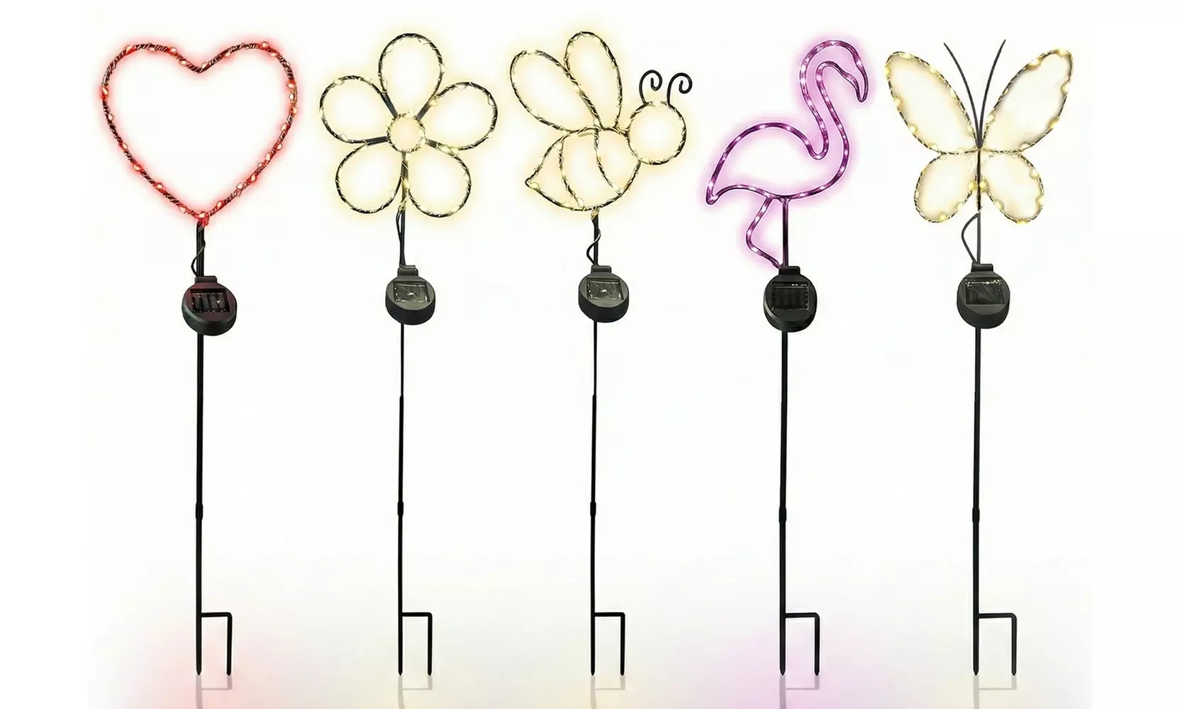 Outdoor Solar Powered LED Decorative Garden Stake Light (Set of 2) - 5 Options