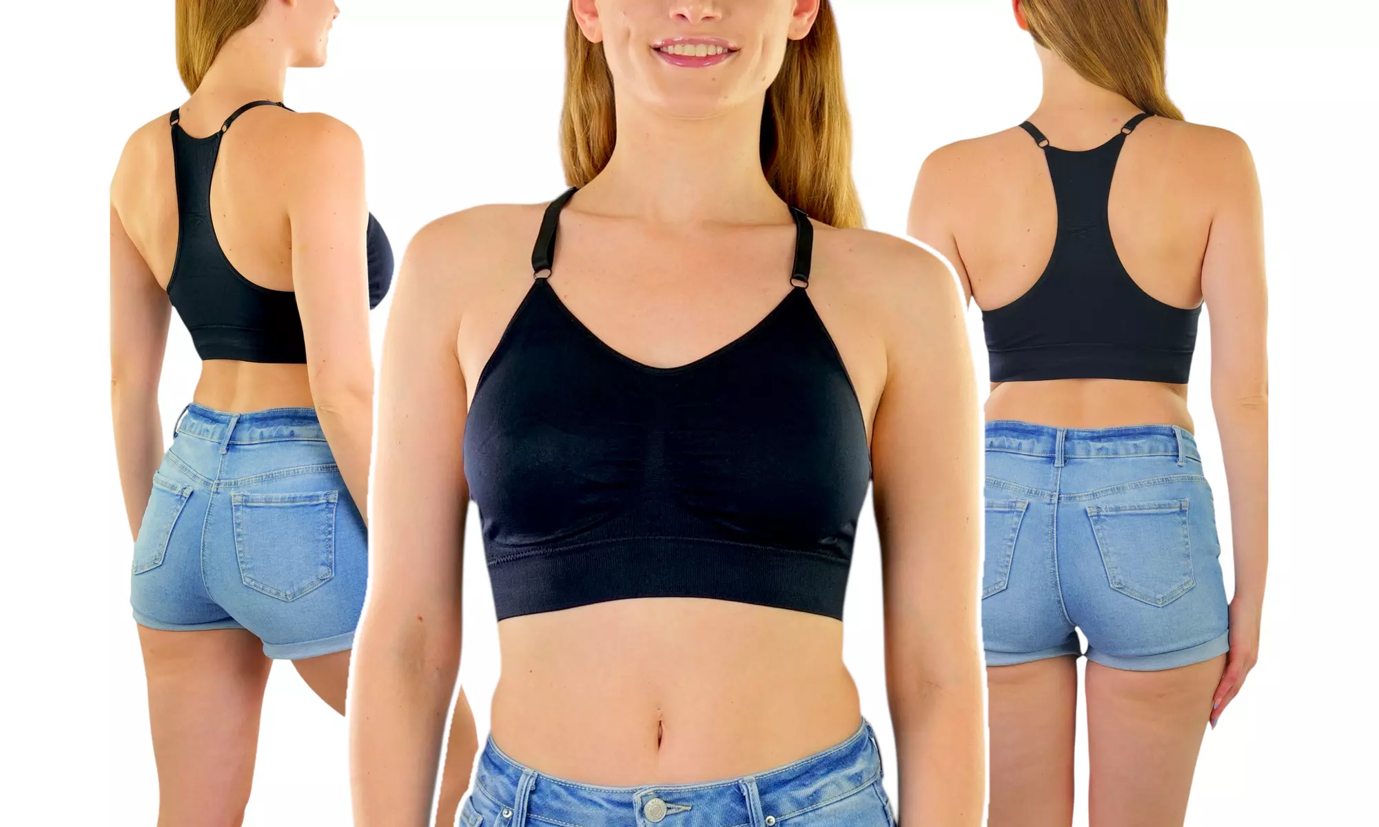 Lounge Love Women's Six-Pack Everyday Wireless Tank or Racerback Bras