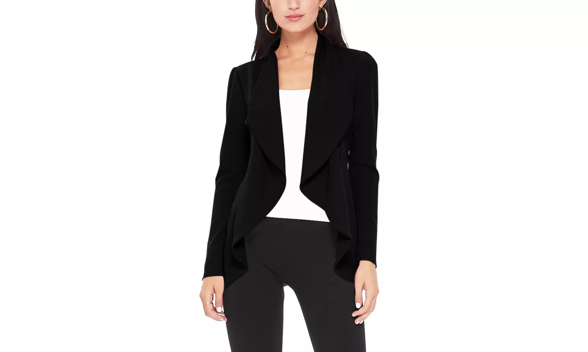 Casual Long Sleeves Open Front Office Wear Solid Blazer Jacket S-3XL
