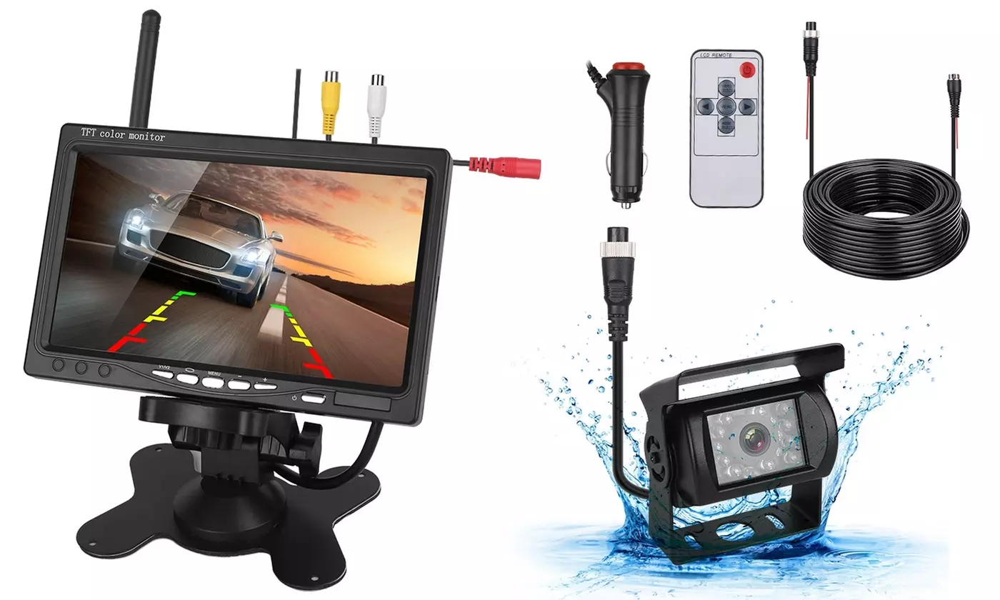 iMounTEK 7" Wireless Backup Camera System Vehicle Rear View Monitor Kit - Primary Image