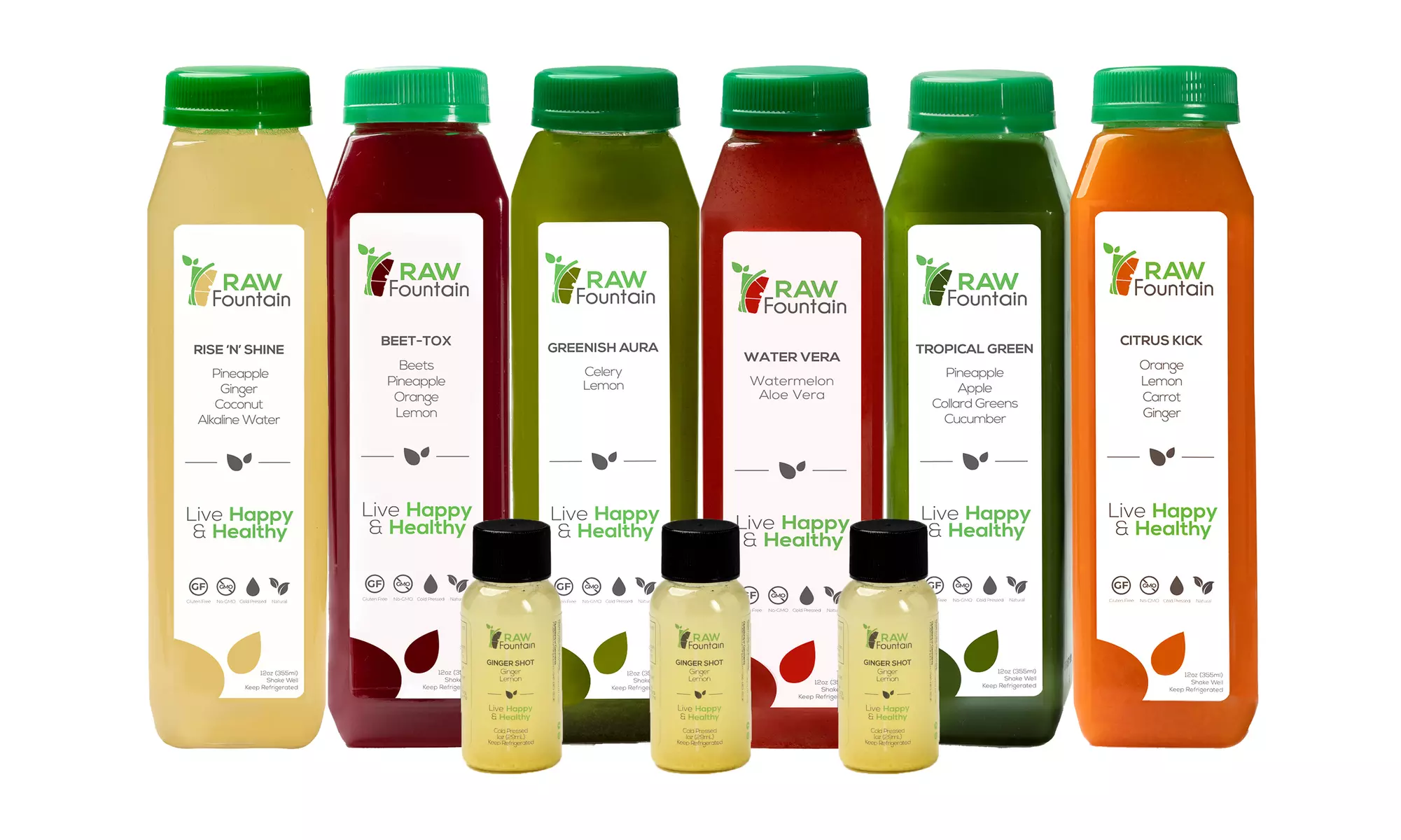 RAW Fountain Tropical Juice Cleanse Detox - All Natural & Cold Pressed 3 5 7 Day