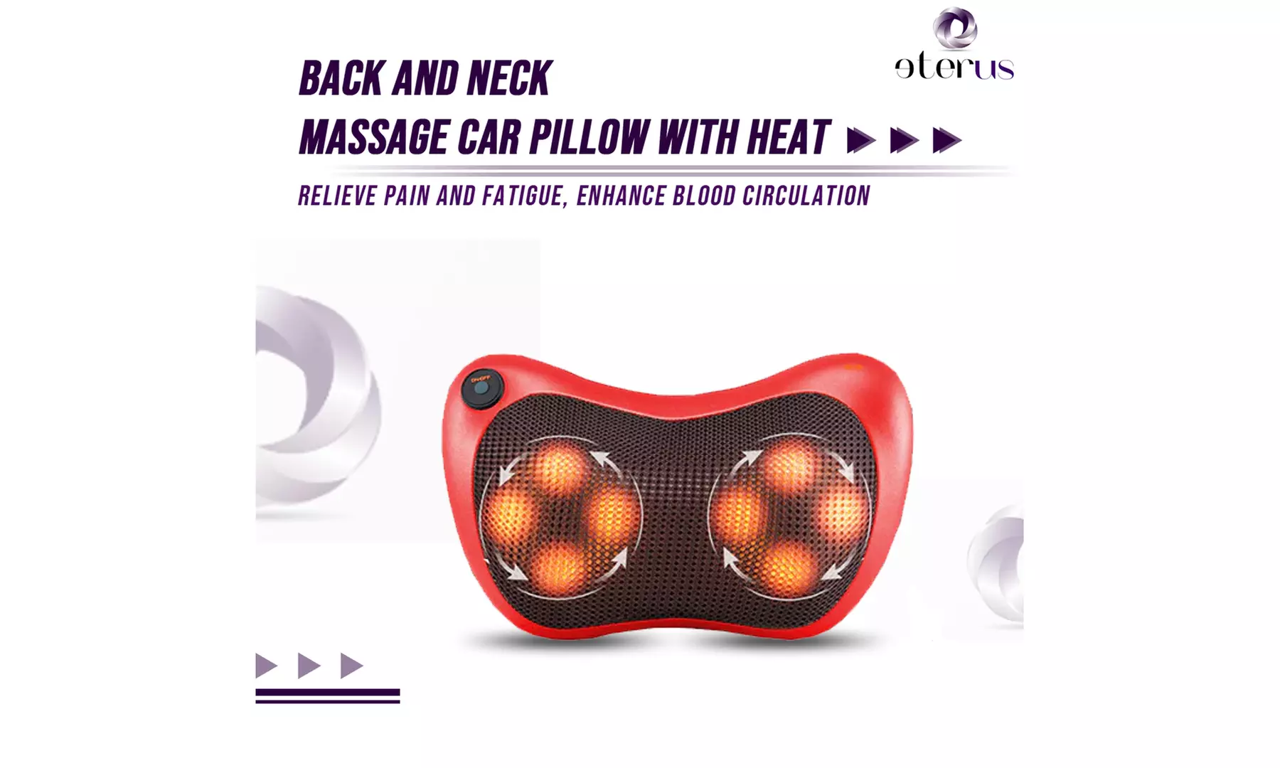 Back and Neck Massage Car Pillow with Heat