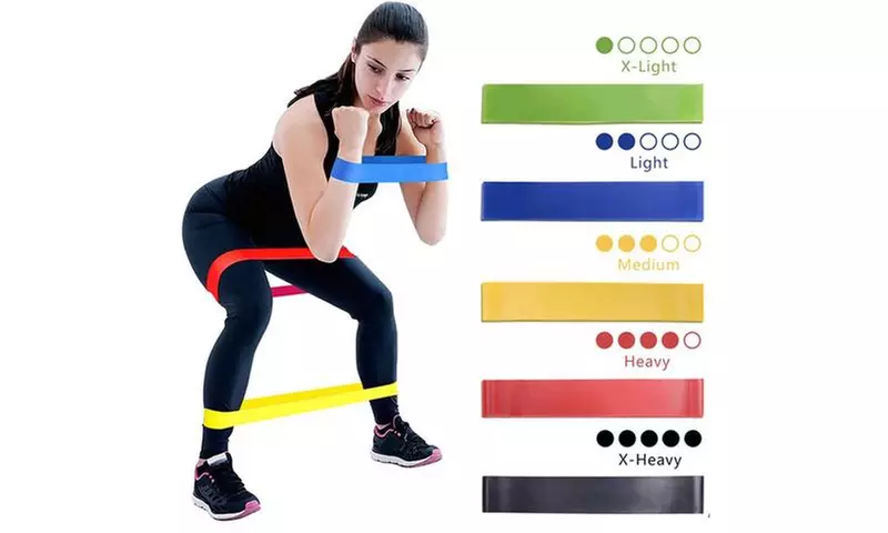 5 Pack Exercise Resistance Stretch Bands - Multiple Intensity Levels