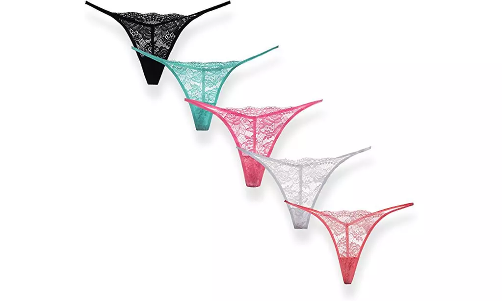 Moxeay Sexy G-String Thong Panty Underwear Pack of 5 - Primary Image
