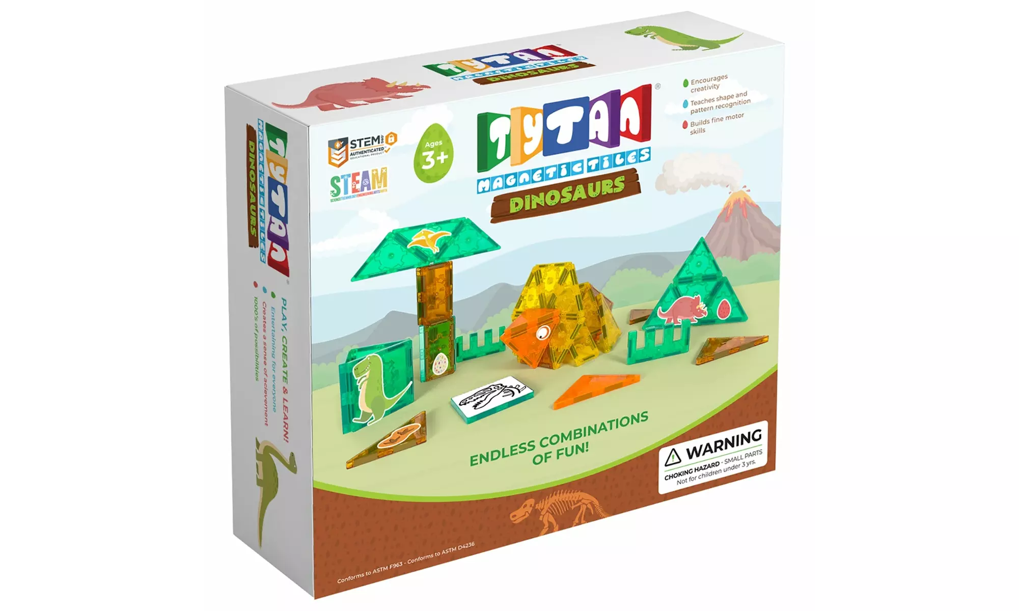 Tytan Magnetic Tiles Dinosaur Kit - 60pcs