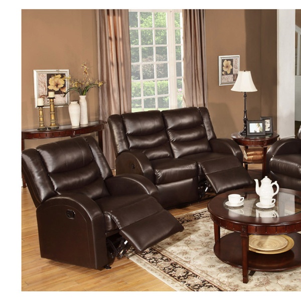 Rouen Bonded Leather Recliner Motion Living Room Set Groupon