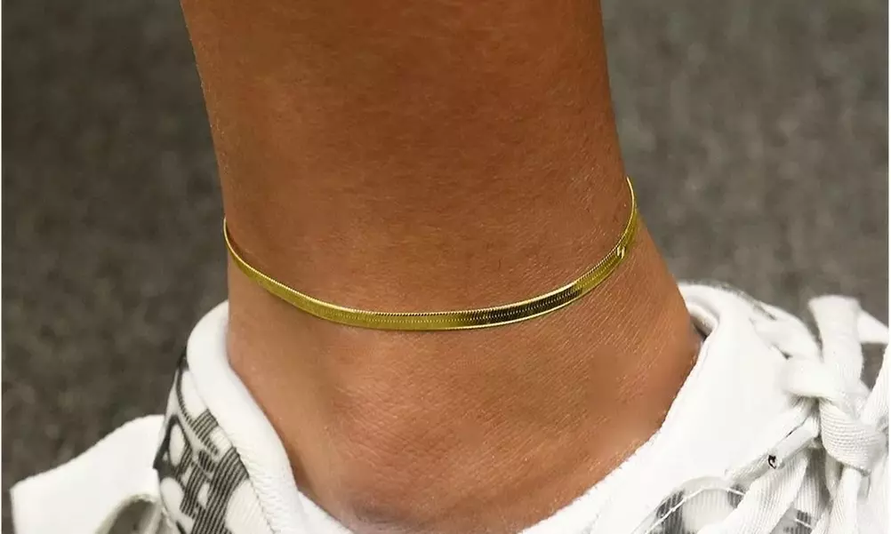  Italian Made 925 Sterling Silver Gold Anklet Chain Collection 9" and 10" Option