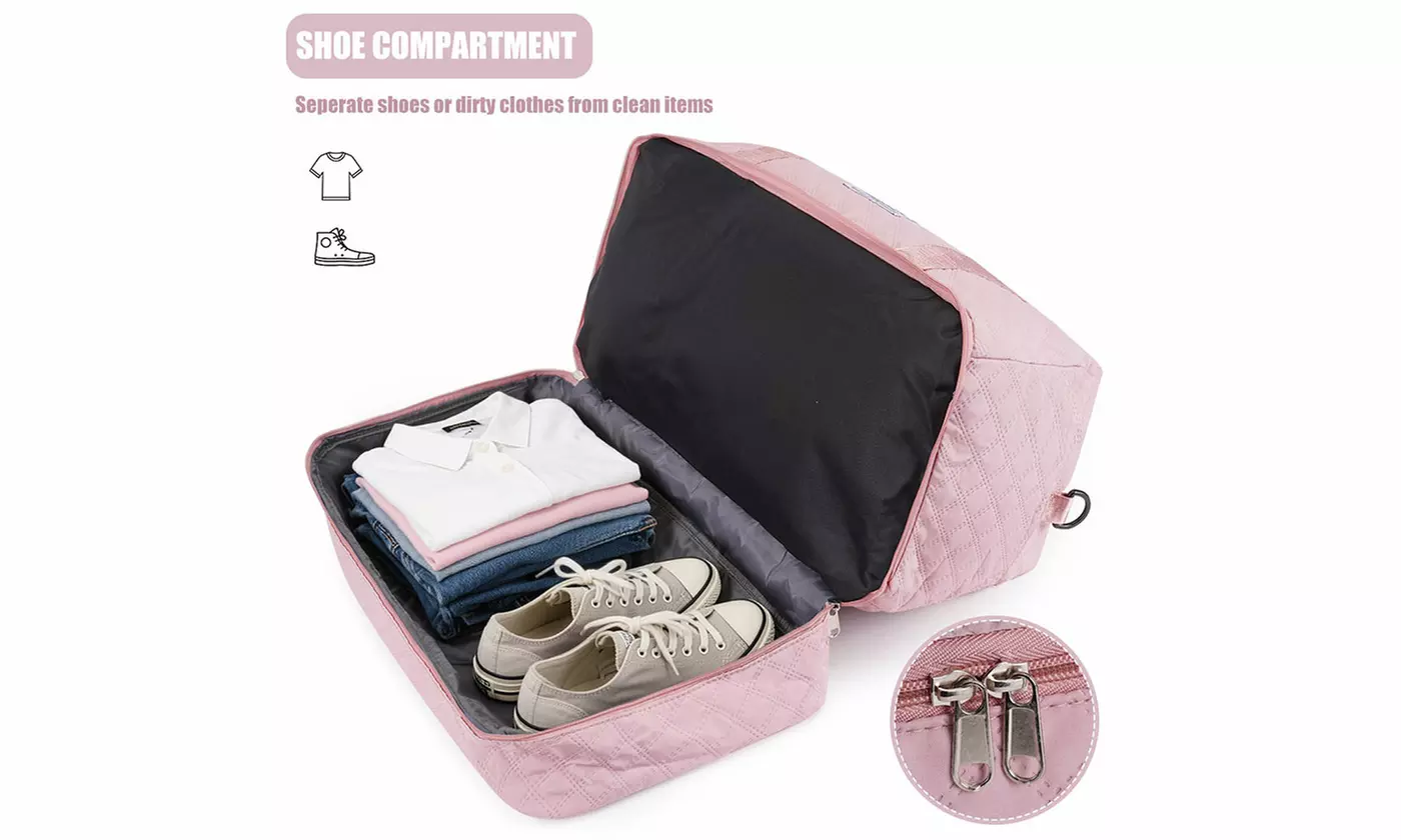 Travel Duffel Bag Weekender Bags Carry On Overnight Bag with Shoe Compartment