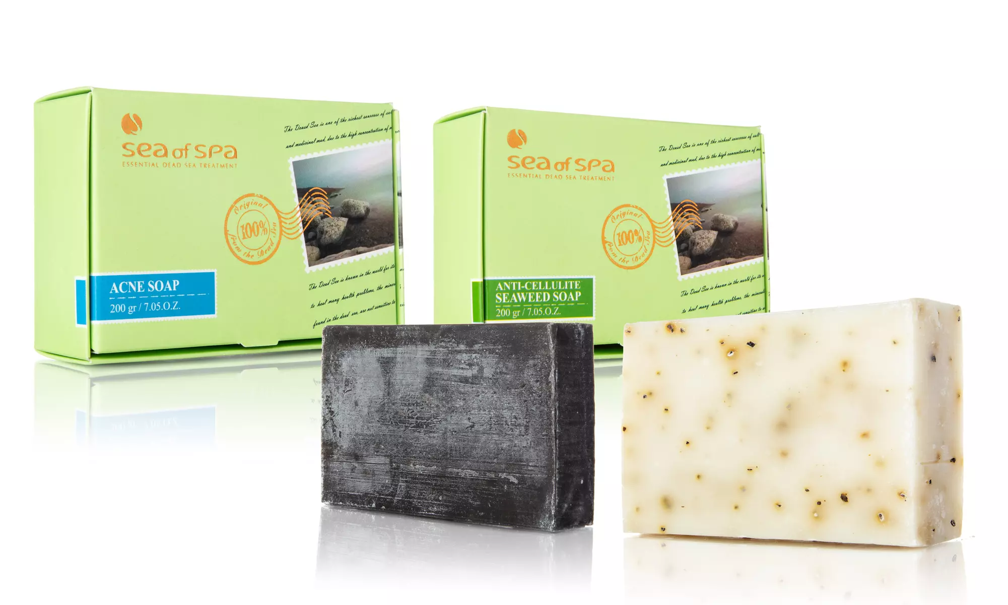 Dead Sea Mineral Soap Bars for Acne or Anti-Cellulite (Seaweed) for Face & Body - Primary Image