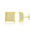 Image 5: Certified Jewelry Men's 14K Gold and Sterling Silver Square Lab Diamond Earrings