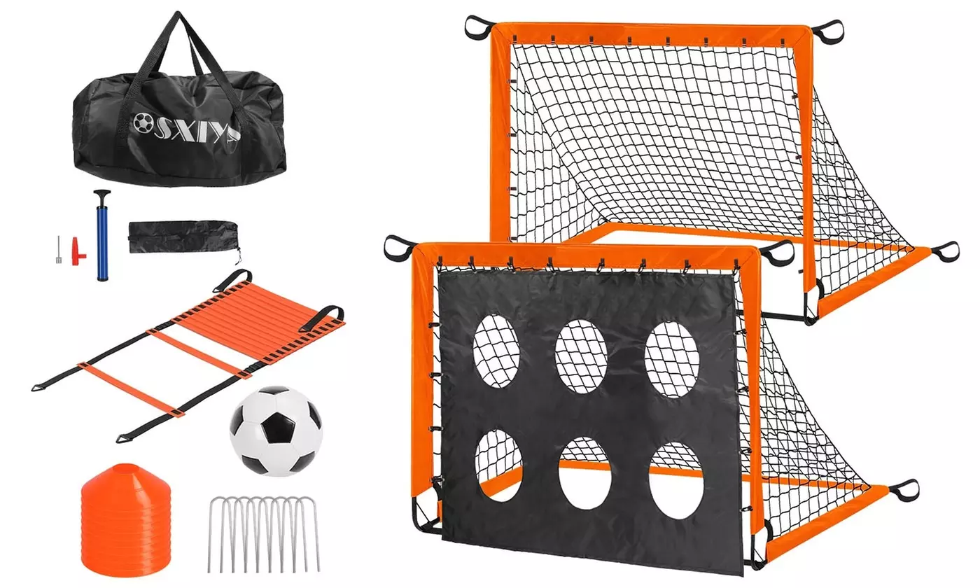 iMounTEK Kids Soccer Goal Set with Ball, Training Gear, & Carry Bag for Backyard
