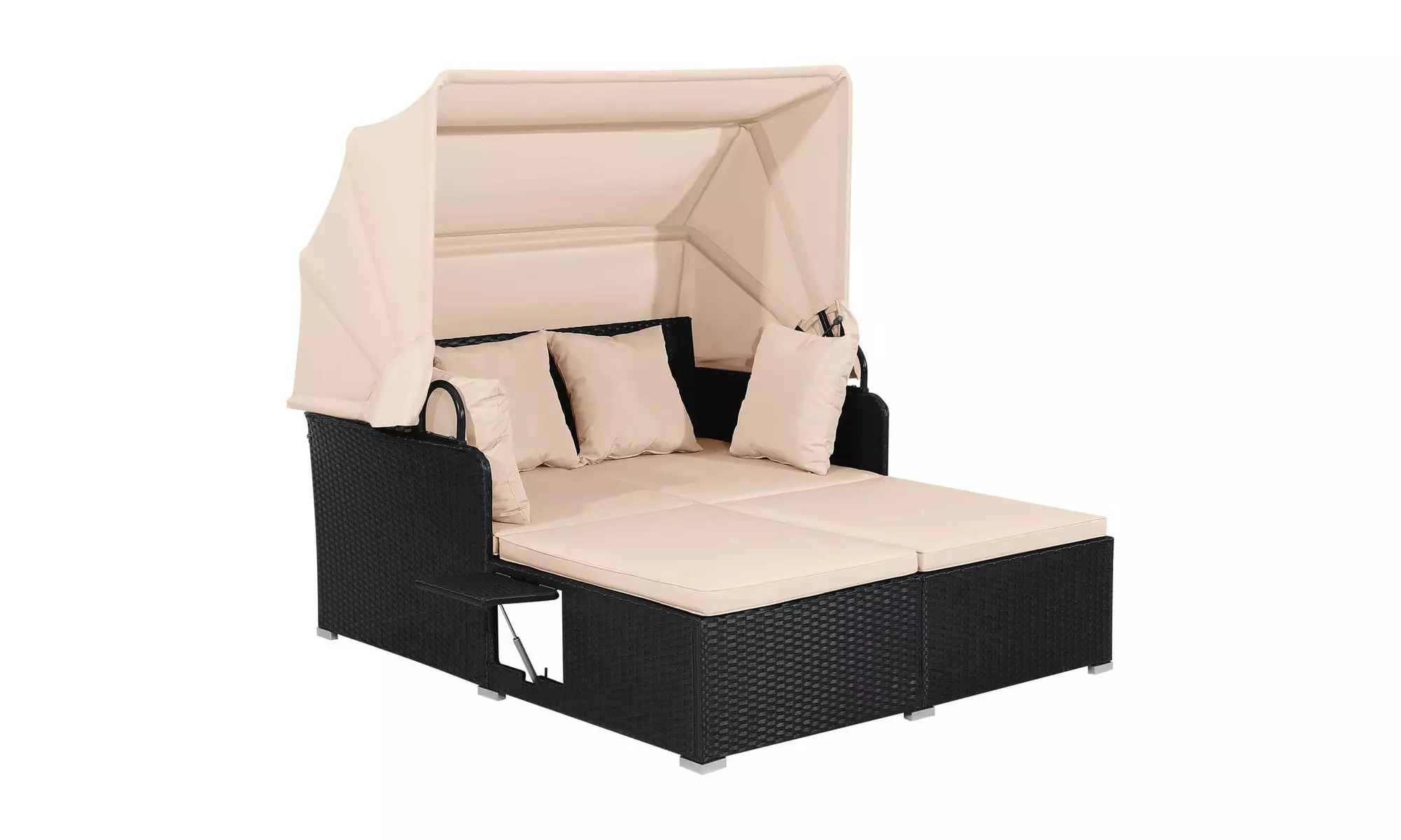 Costway Rattan-Effect Daybed with Retractable Top Canopy