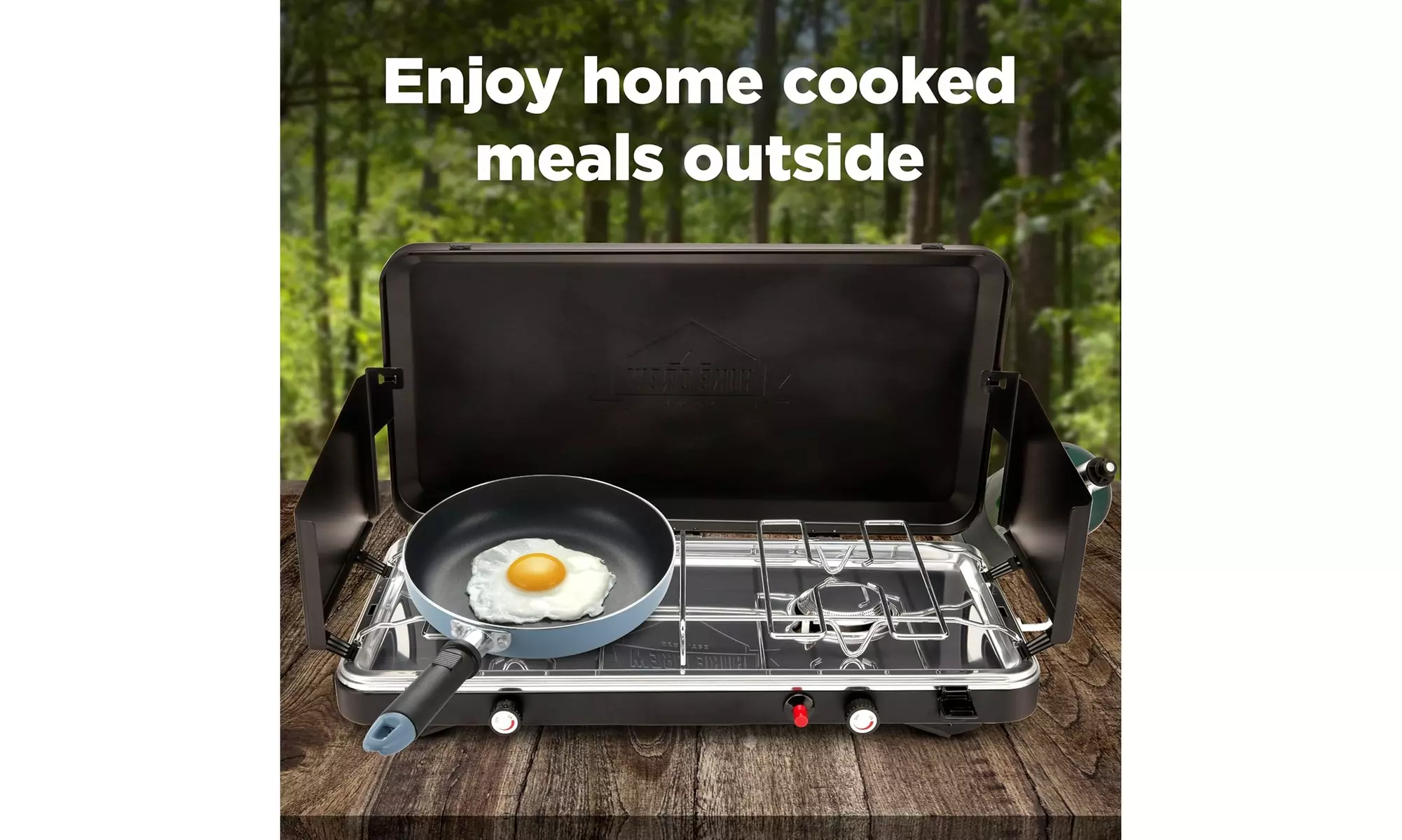 Hike Crew 2-Burner Gas Camping Stove - 20,000 BTU Propane Portable Grill