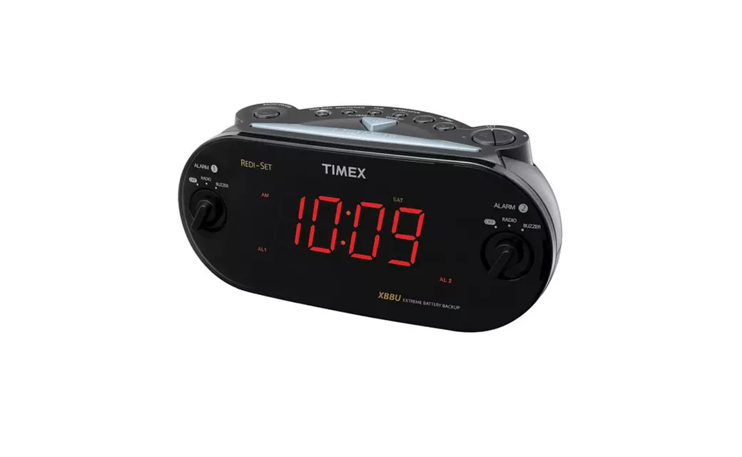 Timex T715BW3 Dual Alarm Clock Radio (Black) - Primary Image