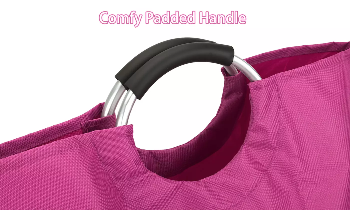 90L Large Waterproof Laundry Baskets with Foam Protected Aluminum Handles