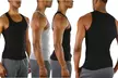 ToBeInStyle Men's Multi-Pack Of Slim Fit Shallow Scoop Neck Sleeveless A-Shirts - Second Medium