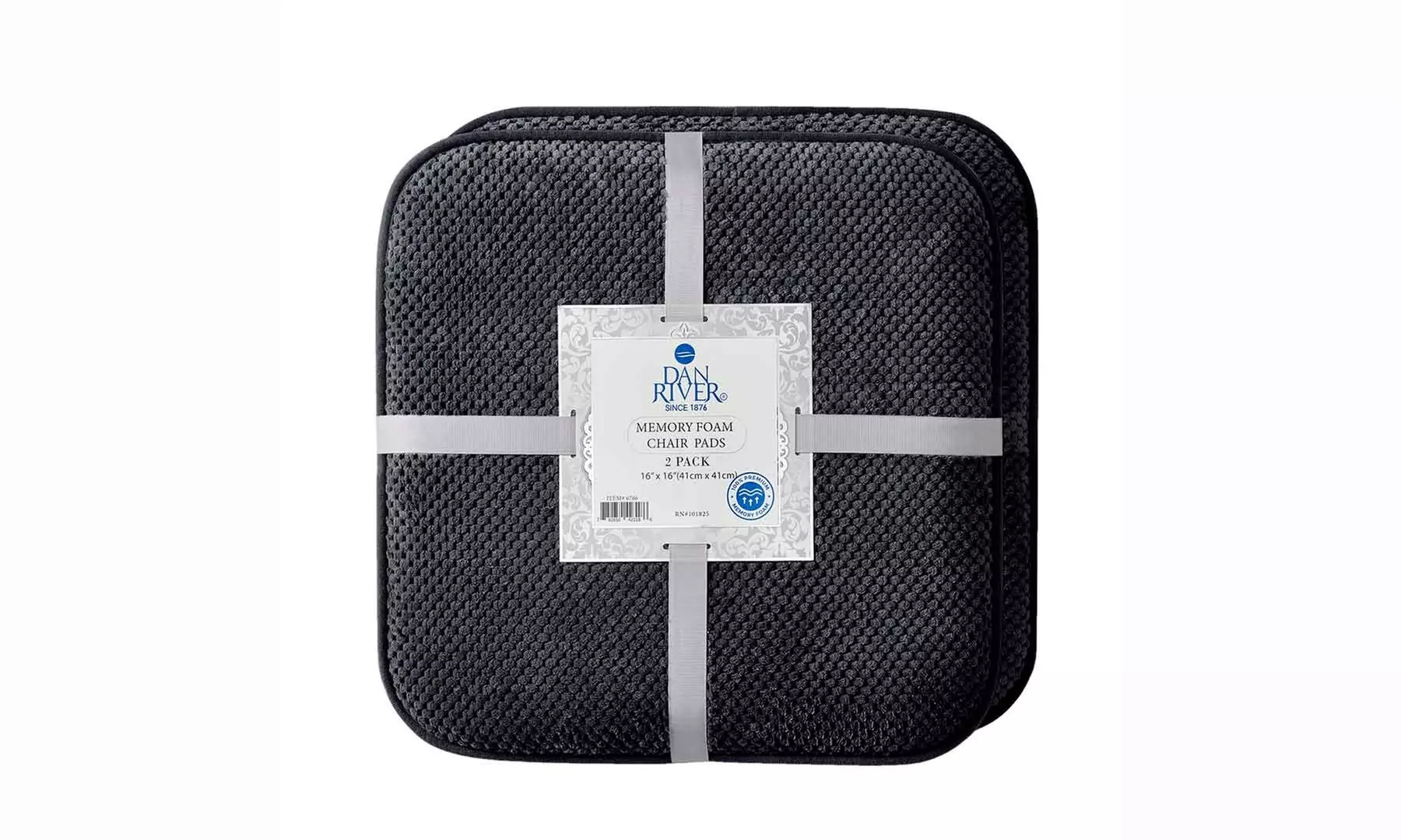 Dan River Two-Pack Memory Foam Non-Slip 16" x 16'' Chair Cushion Pad - Primary Image