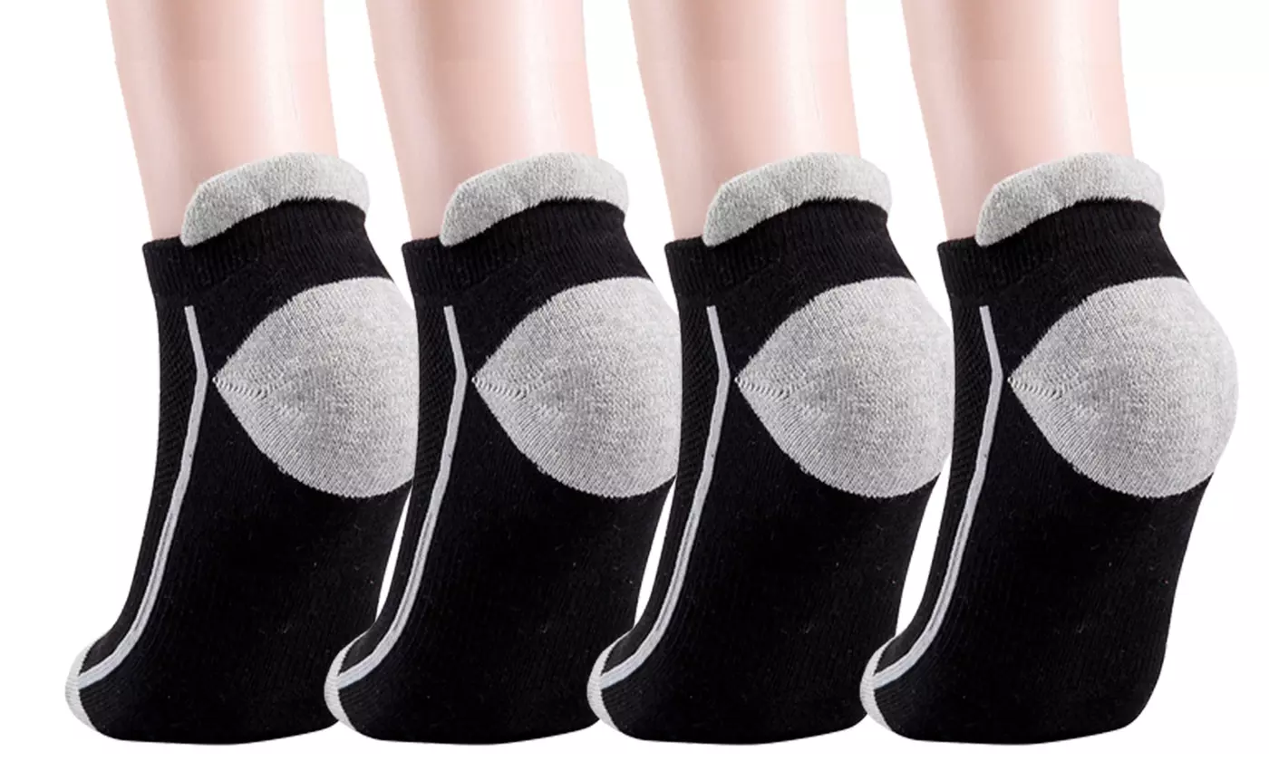 4 Pairs Mens Athletic Low Cut Ankle Tab Socks Mesh Cushioned Breathable Running