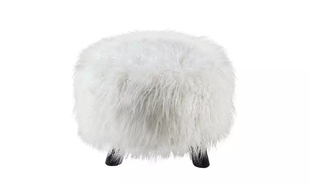 Faye Faux Fur Foot Stool - Second Medium
