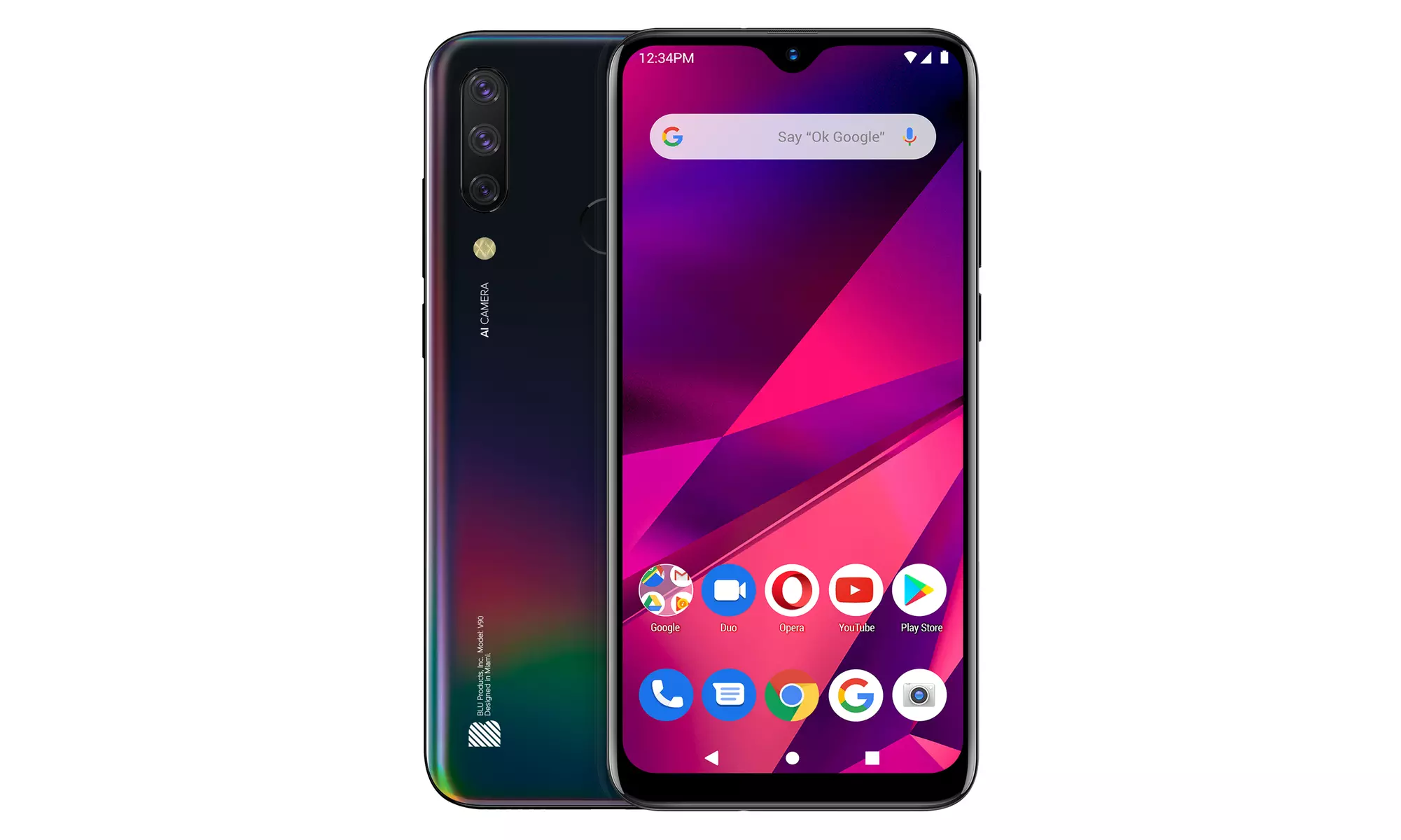 BLU V90 V0550WW 64GB Dual SIM GSM Unlocked Android Smartphone - Black - Primary Image
