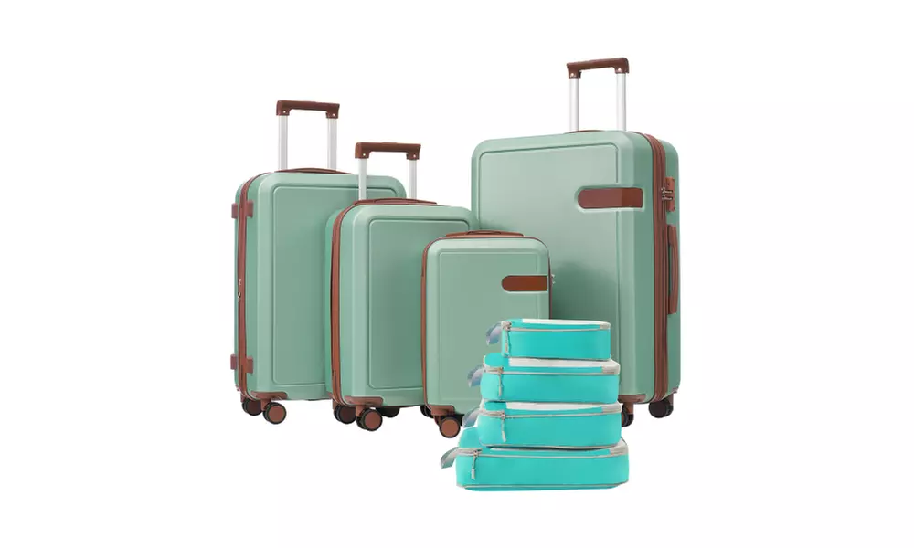 4 Piece Luggage Suitcase Set - Expandable Travel Luggage with 4 Packing Cubes