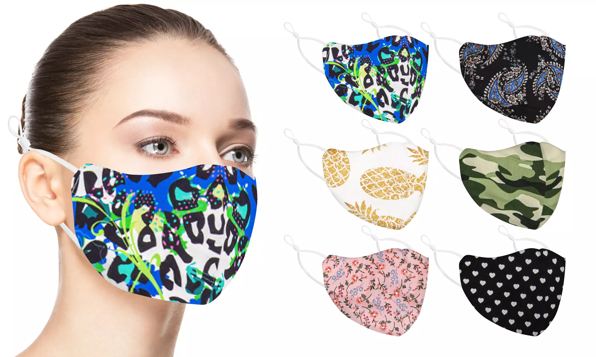 6-Pack Reusable Super-Soft Cotton Face Mask With Filters - Primary Image