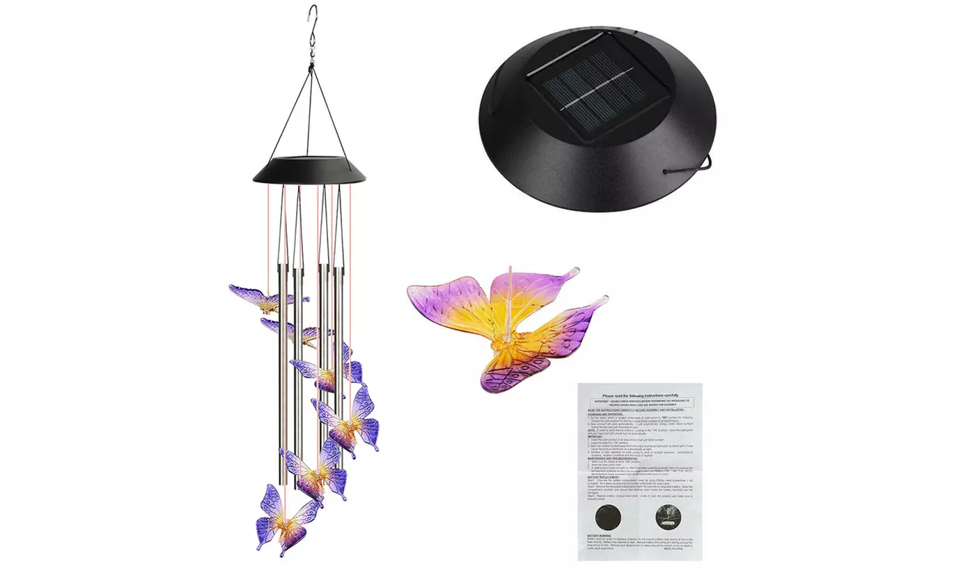 Solar Color Changing LED Large Wind Chimes Home Garden Yard  Light - Second Medium