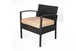 3 PC Rattan Wicker Furniture Table Chair Sofa Cushioned Patio Outdoor Gardening - Second Medium