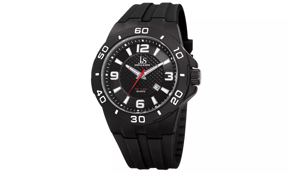 Joshua & Sons Men's Japanese Quartz Date Display Strap Watch JXGP115