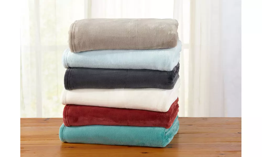 Oversized Velvet Plush Solid or Printed Throw Blanket - Primary Image